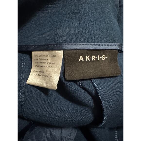 Akris Blue Cotton Silk Blend Slim Pants Women’s Size 12 (US 44 EU) - Picture 3 of 5